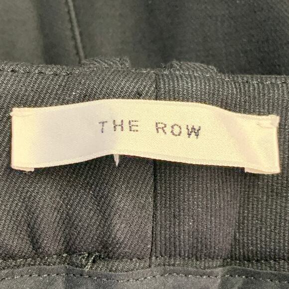 THE ROW Size 12 Black Cotton Blend Twill Ankle Zips Tapered Dress Pants - Picture 5 of 6